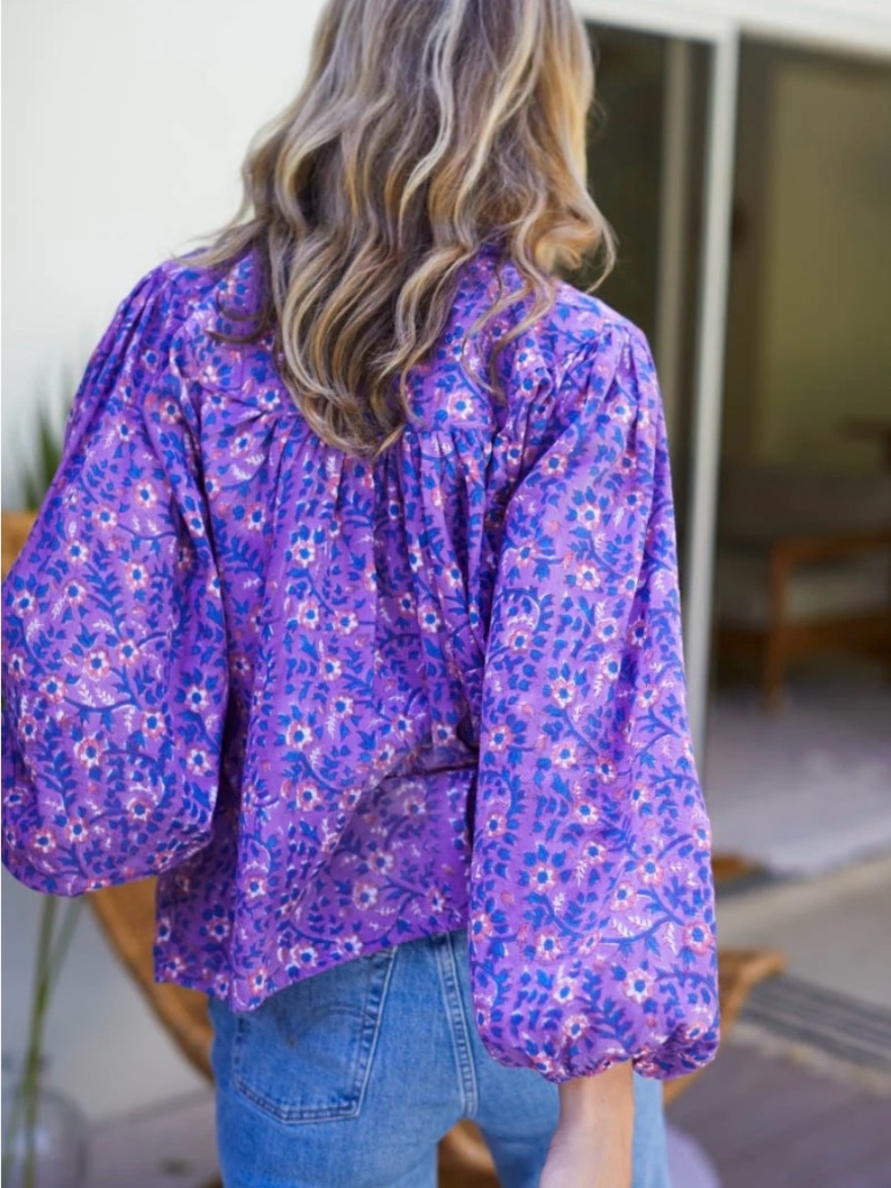 Emerson Fry - Emmaline Violet Wildflower Blouse -Medium- NWT - Picture 6 of 9
